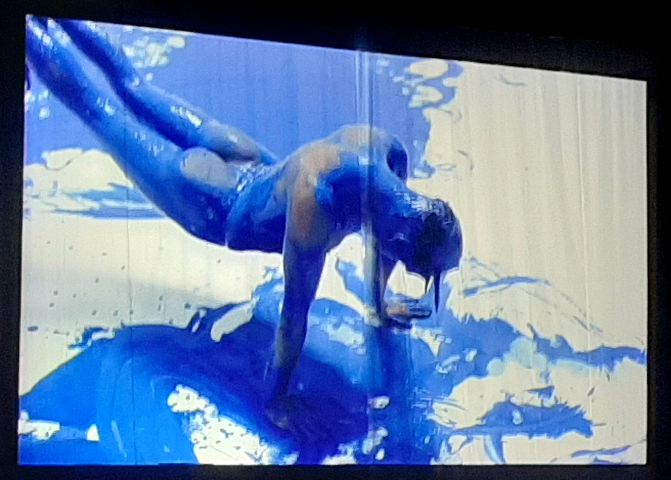 Lars Eidinger, film, paint, blue, art